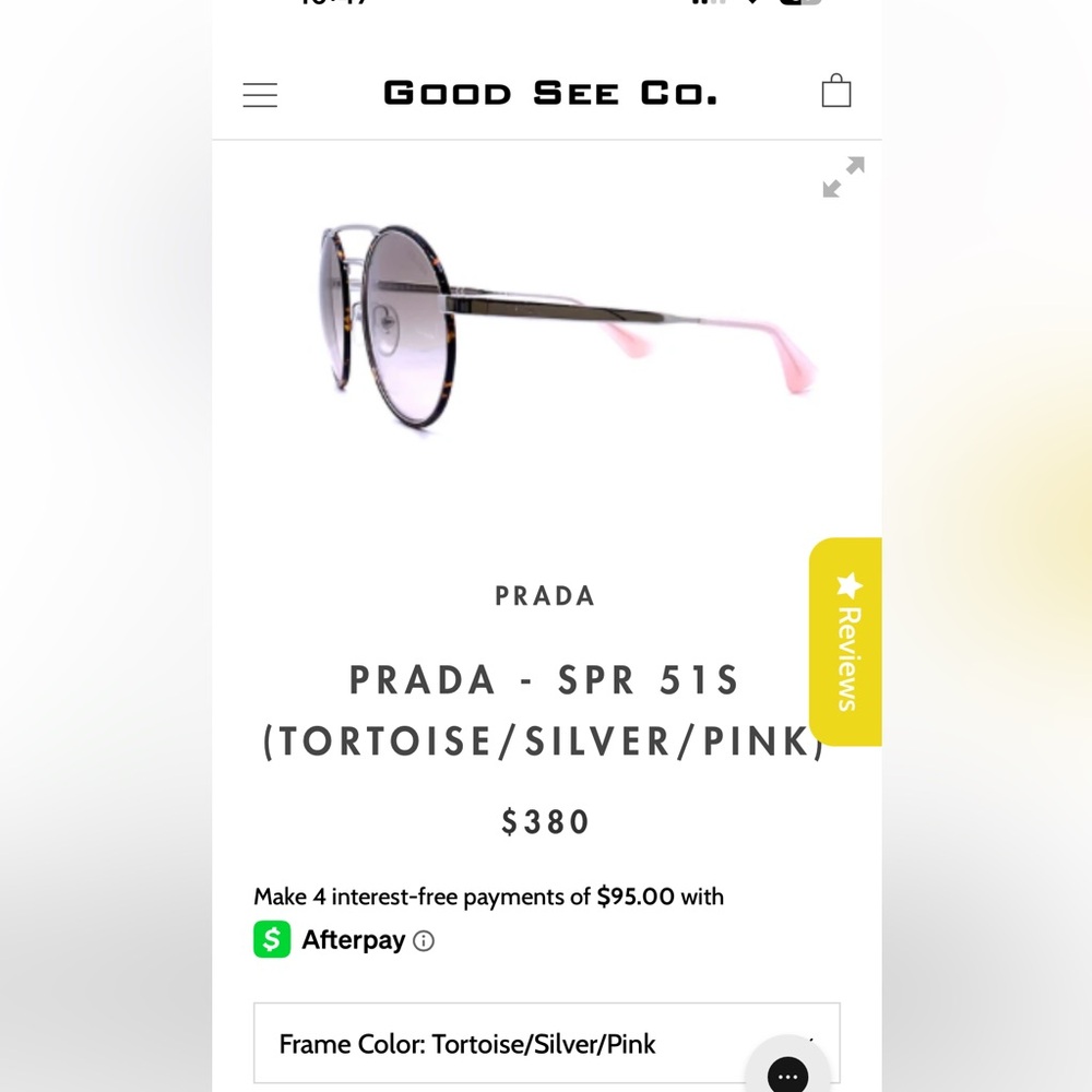 Prada Tortoise/Pink/Silver Sunglasses